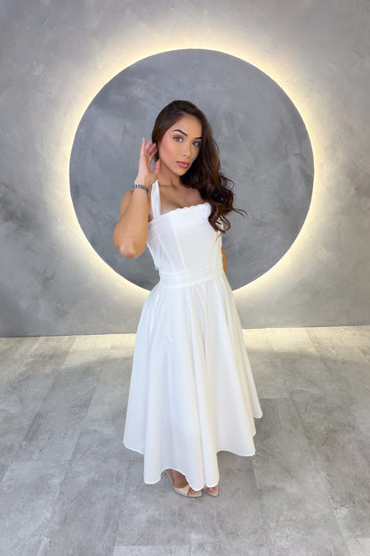VESTIDO AMERICANO REF: D80847-1 BLANCO