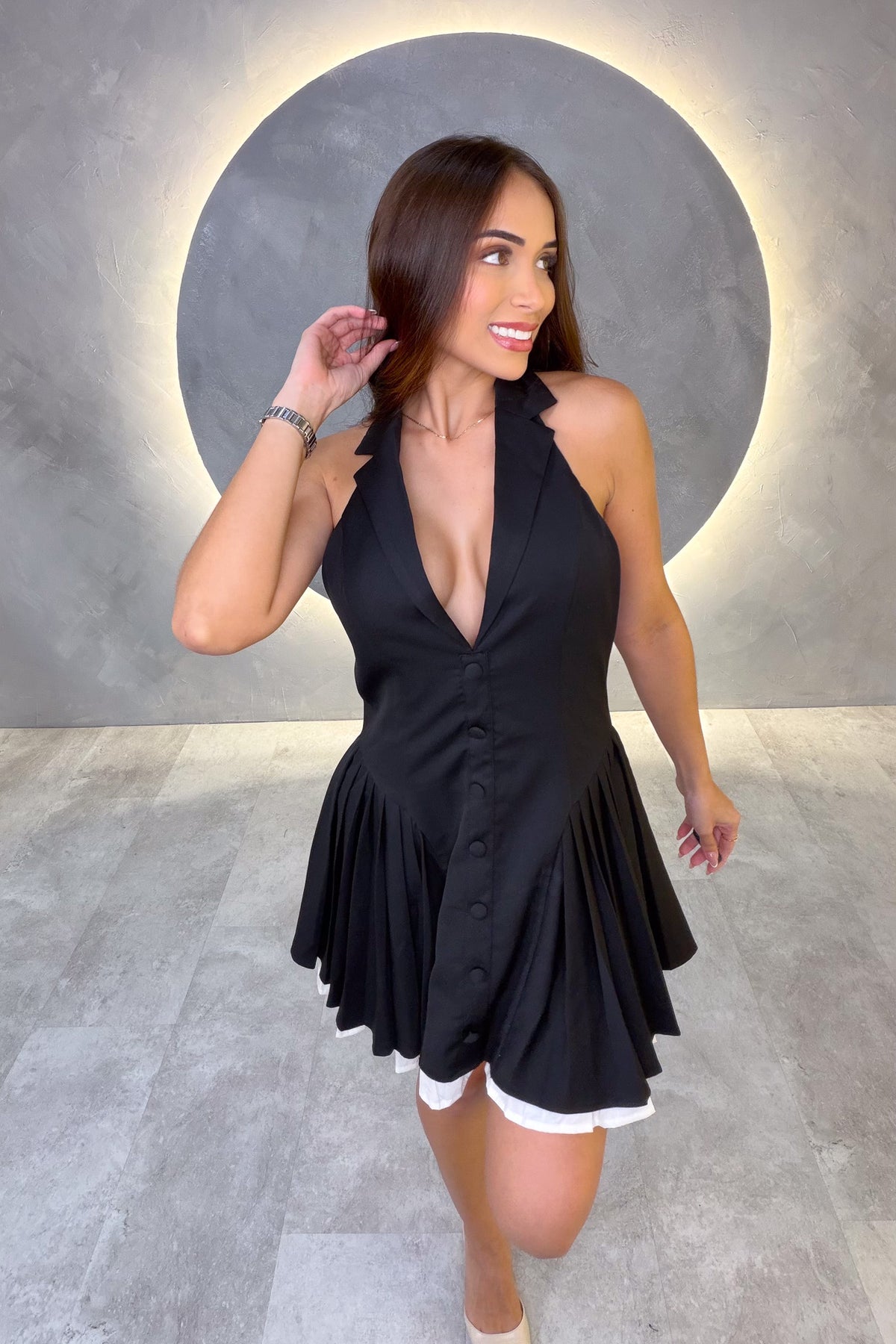 VESTIDO AMERICANO REF: LD12625 NEGRO