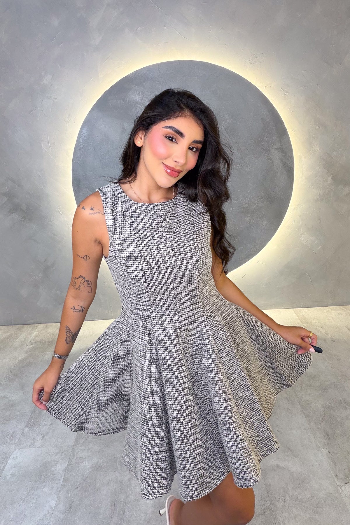 VESTIDO AMERICANO REF: ED1655 GRIS
