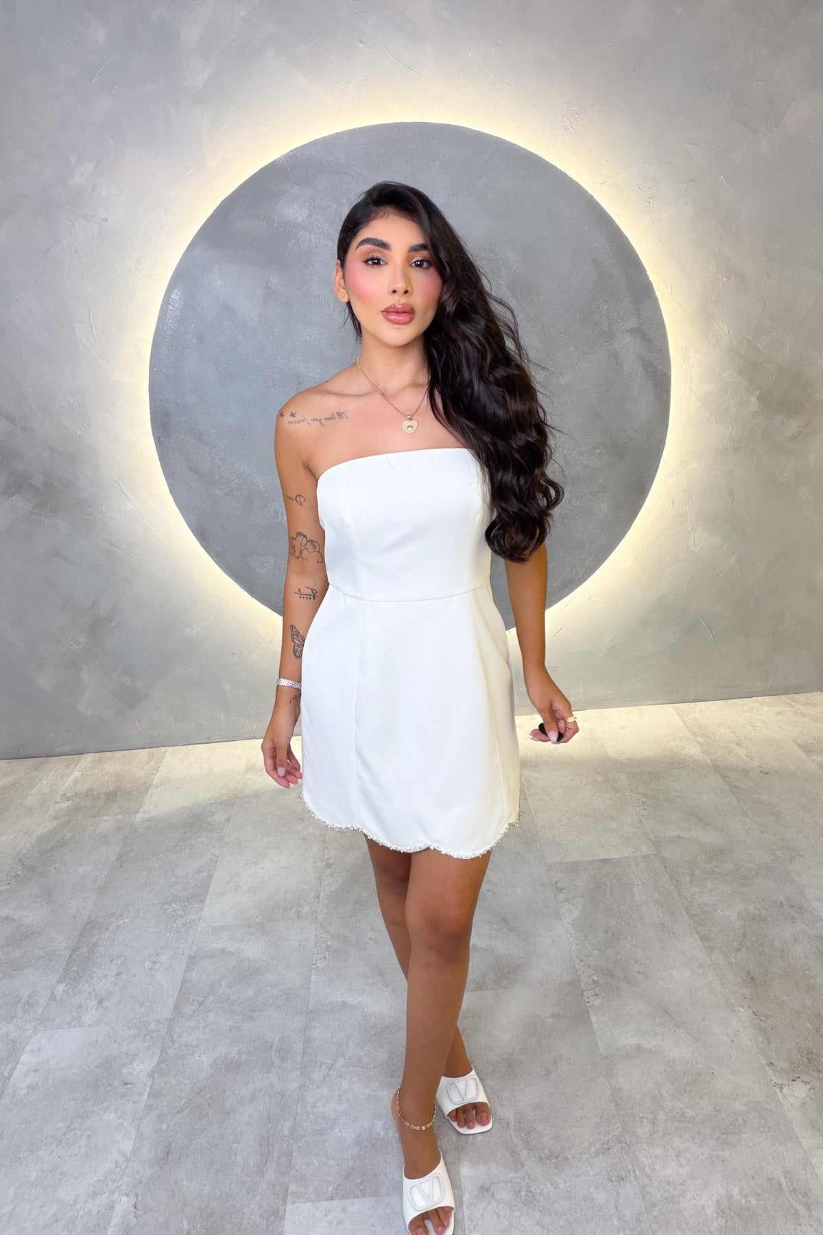 VESTIDO AMERICANO REF:MD6124 BLANCO