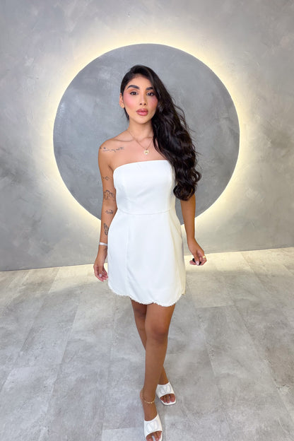 VESTIDO AMERICANO REF:MD6124 BLANCO
