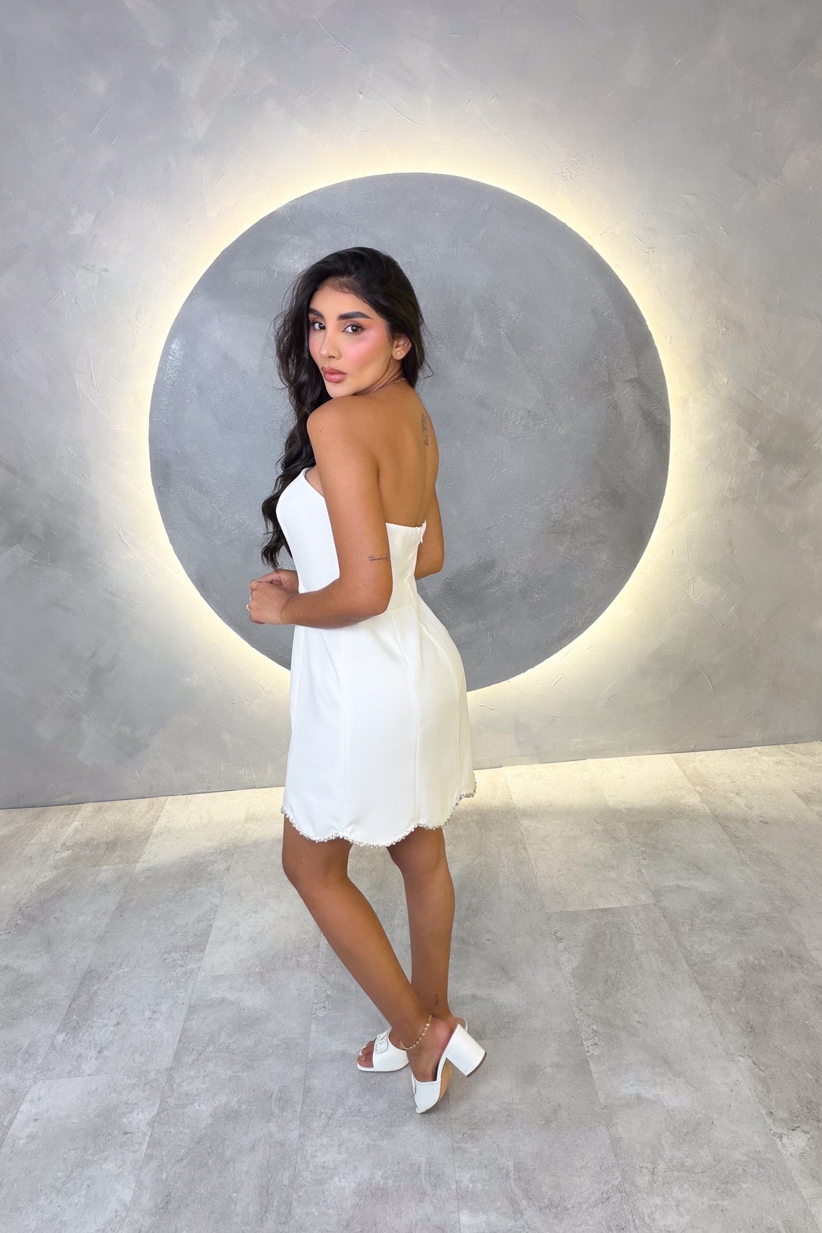 VESTIDO AMERICANO REF:MD6124 BLANCO