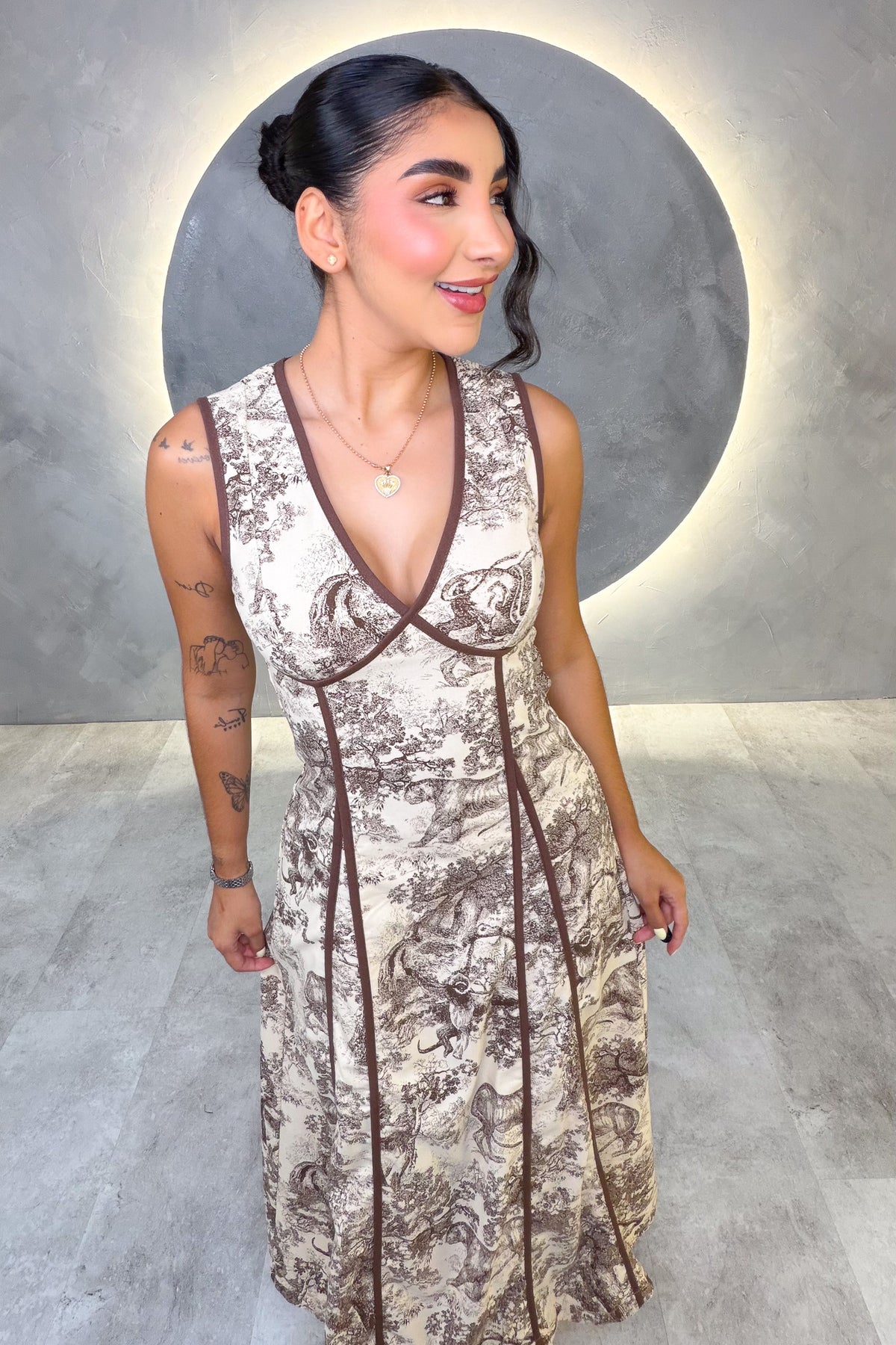 VESTIDO AMERICANO REF:HQD0119 CAFE