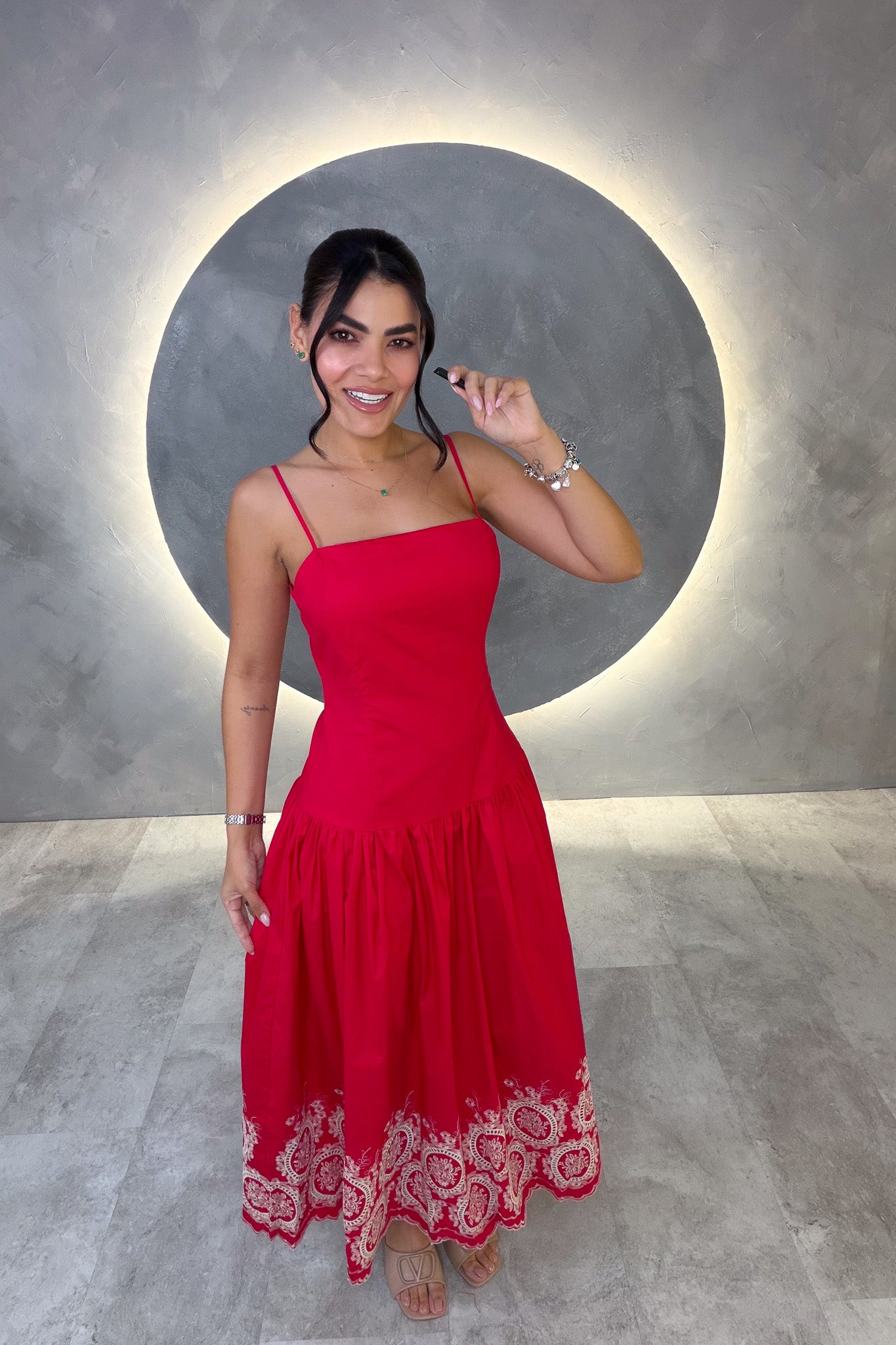 VESTIDO AMERICANO REF: MD6845 ROJO
