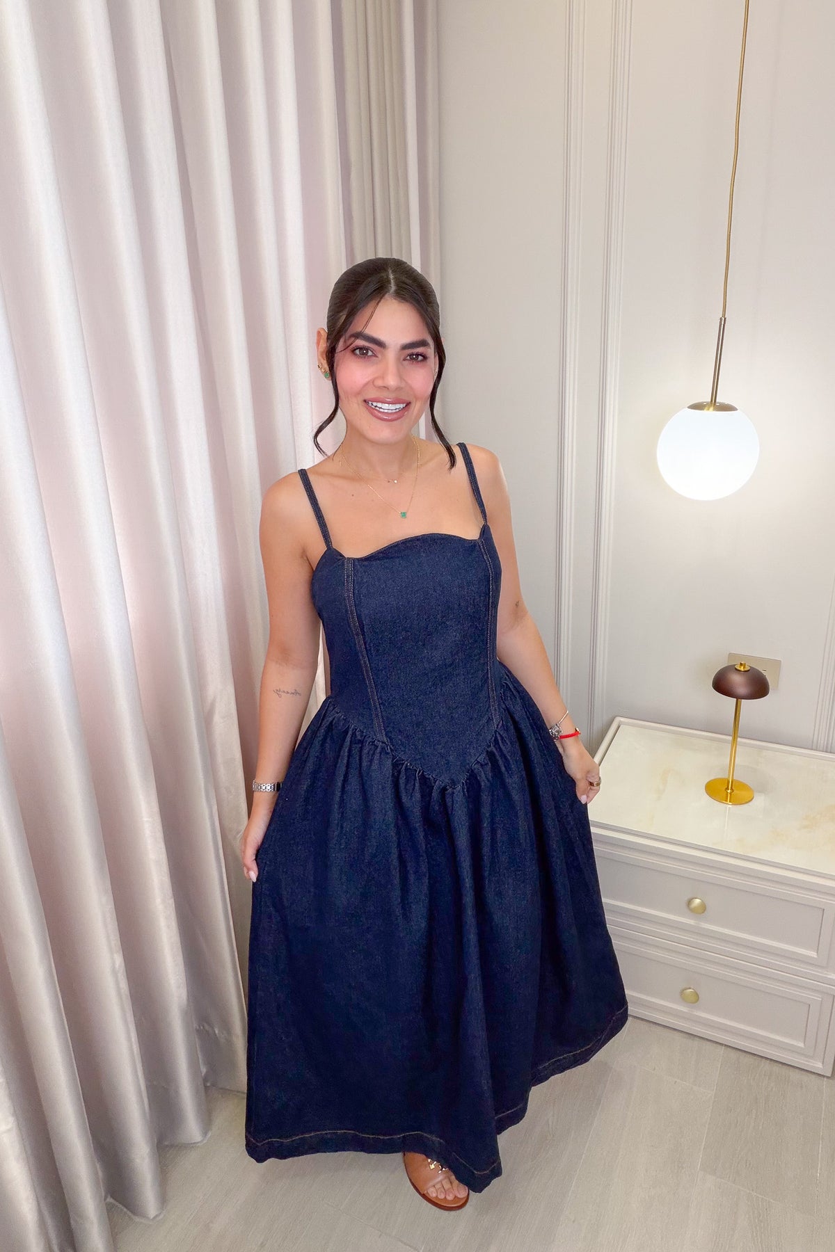 VESTIDO LARGO DENIM