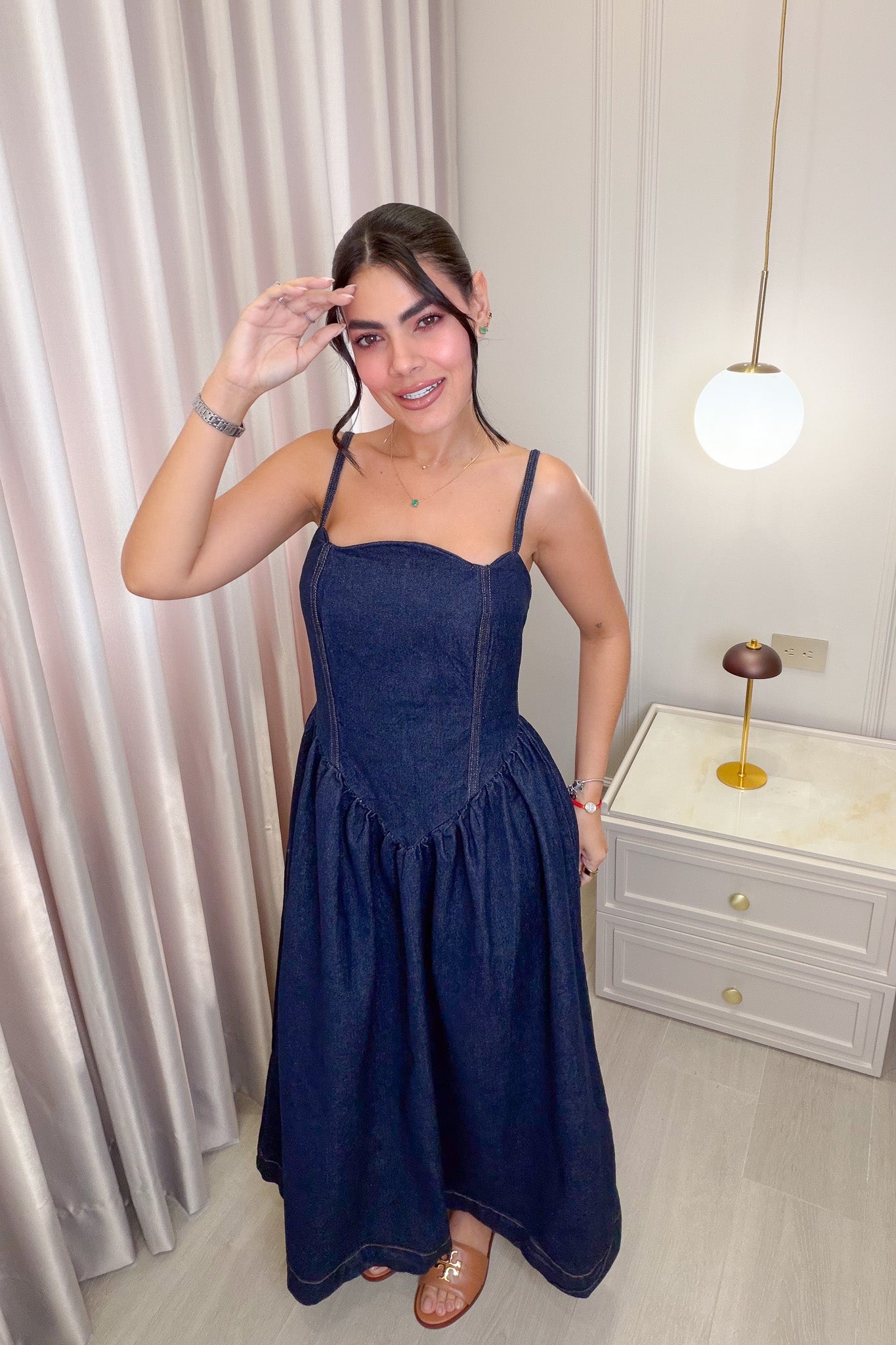 VESTIDO LARGO DENIM