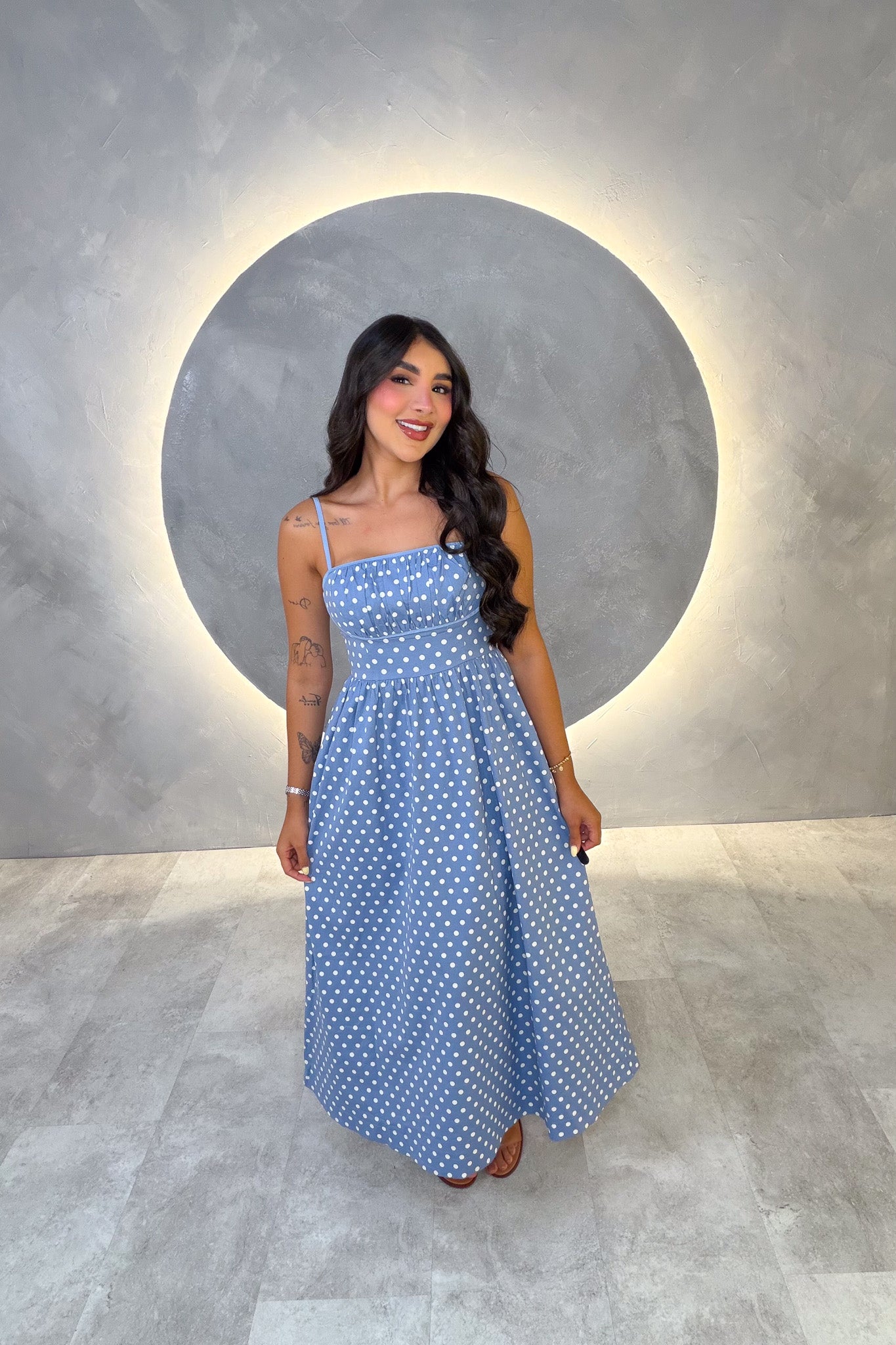 VESTIDO AMERICANO REF: MD6827 AZUL CLARO