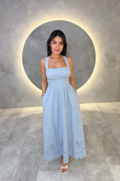 VESTIDO AMERICANO REF: MD6406 AZUL