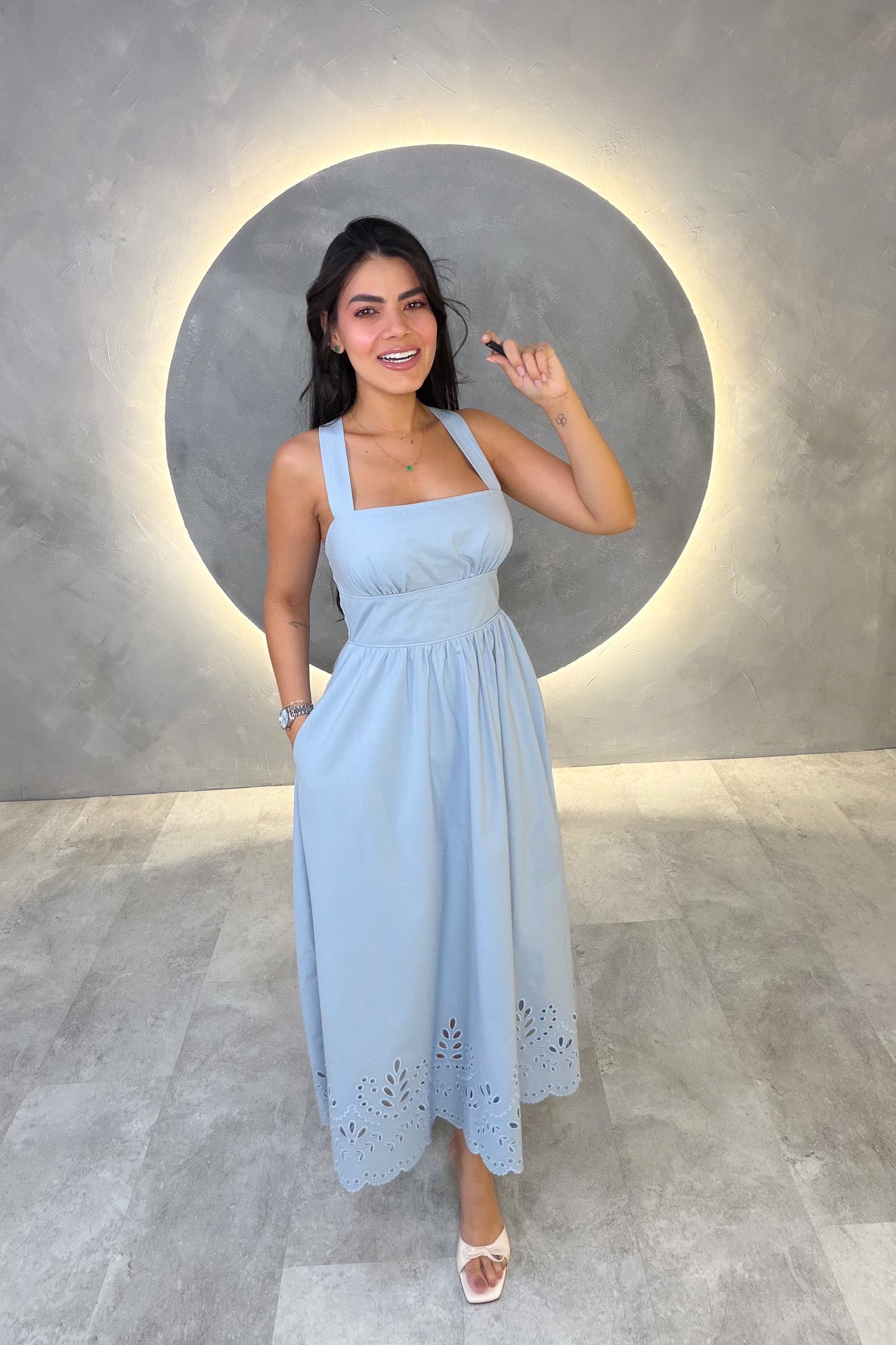 VESTIDO AMERICANO REF: MD6406 AZUL