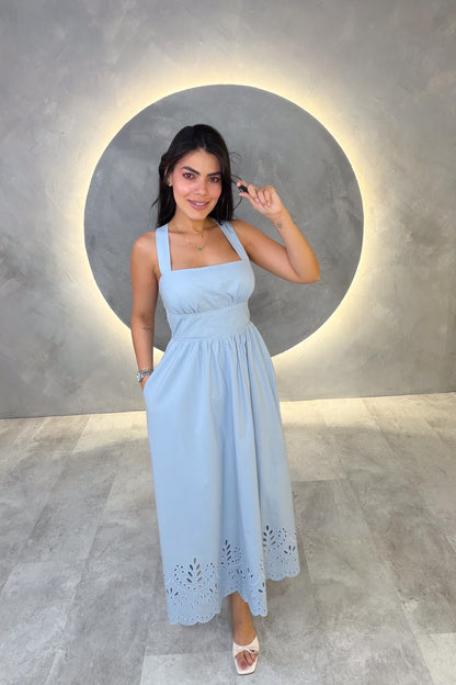VESTIDO AMERICANO REF: MD6406 AZUL