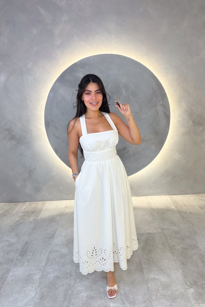 VESTIDO AMERICANO REF: MD6406 BLANCO