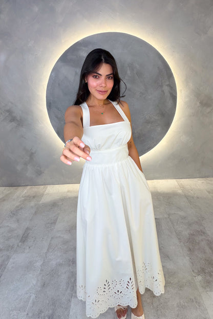 VESTIDO AMERICANO REF: MD6406 BLANCO